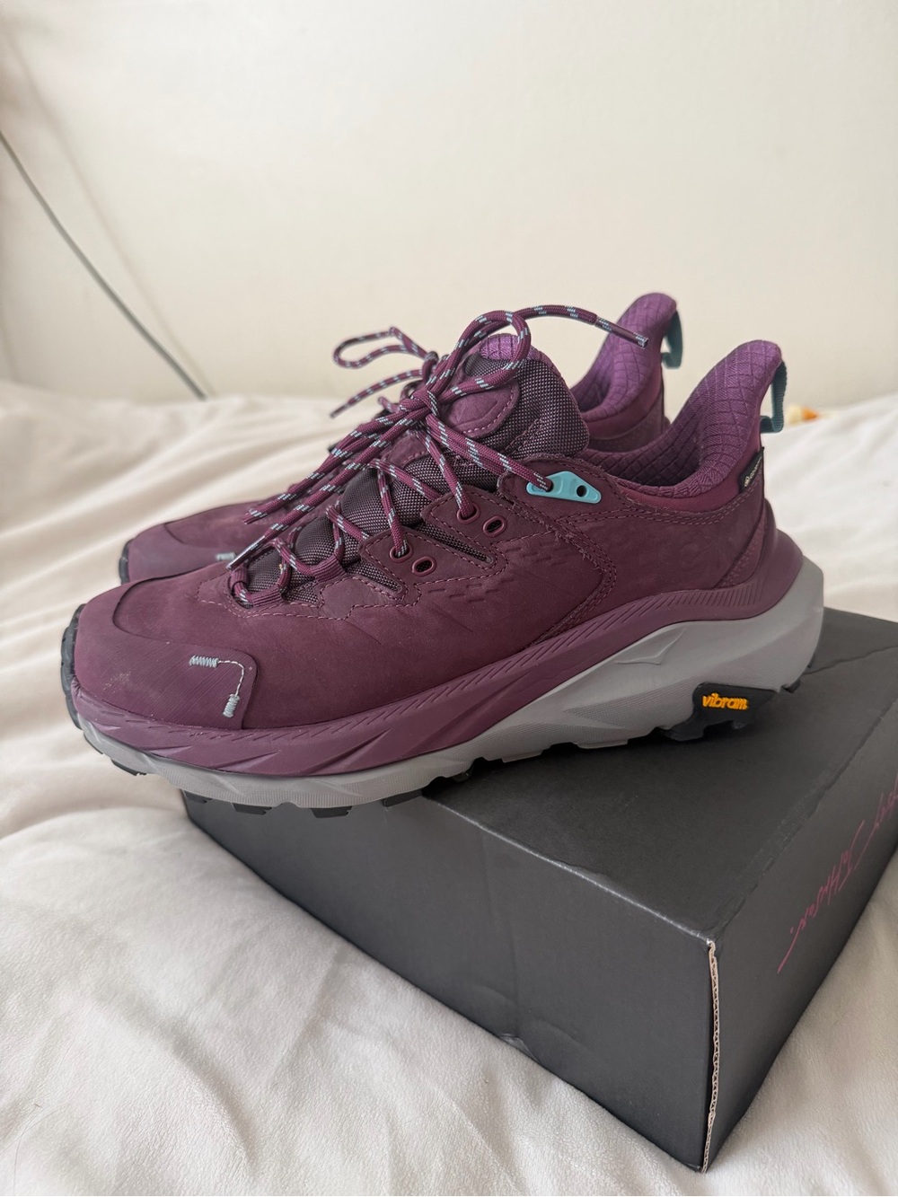 Hoka Kaha 2 Women's Plum Trail Sneakers with Gray Sole